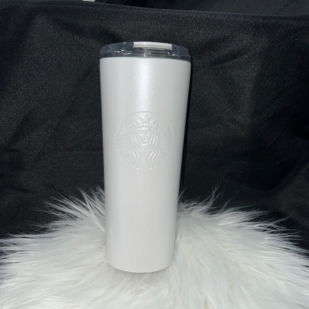 Starbucks Stainless Steel White Shimmer Stainless Steel Tumbler 16oz
